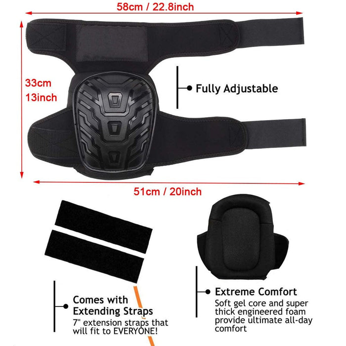 Professional Heavy Duty Tactical Knee Pads with Thick Gel Cushion For Work Gardening Construction