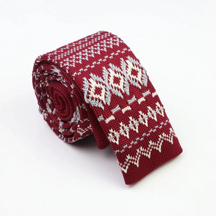 Classic Knit Neck Ties Plaid Dots 6Cm Width Business And Wedding