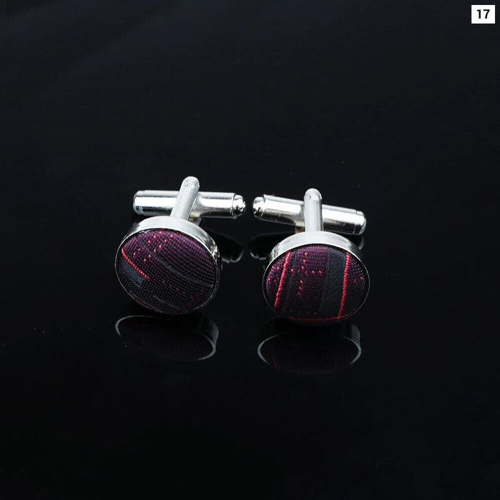 Classic Red Blue Cufflinks Wedding Groom Gift