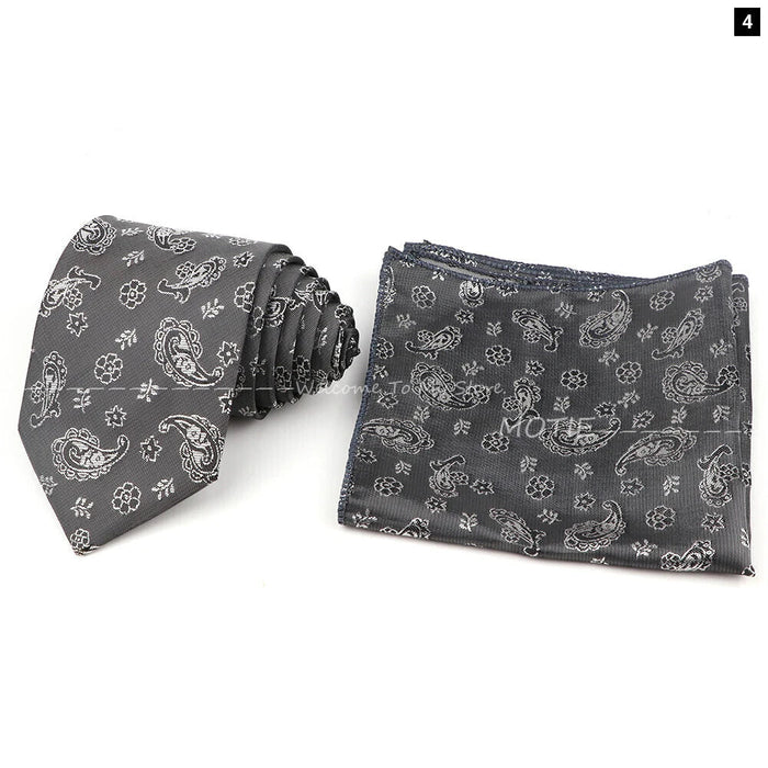 Mens Luxury Pocket Square Tie Set For Business And Parties