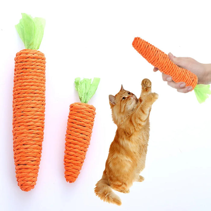 Interactive Cat Carrot Toy For Teeth Cleaning And Play