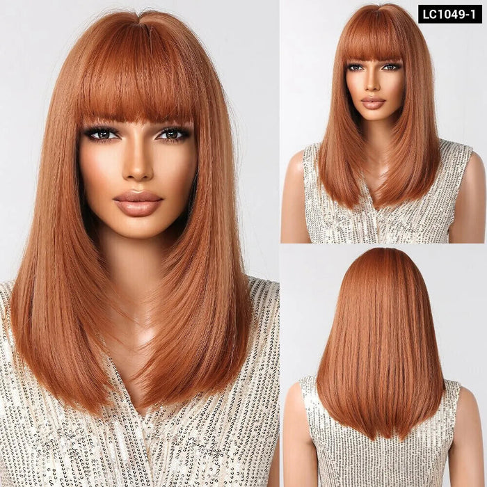 Brown Bob Wig With Bangs