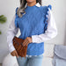 Ruffled Sleeveless Knit Vest For Women