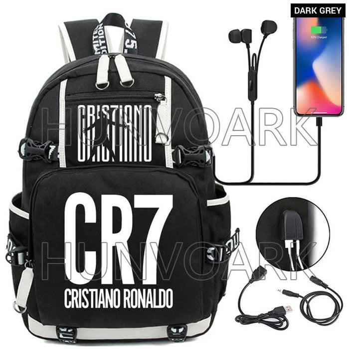 Unisex Cr7 Football Casual Daypack School Bag