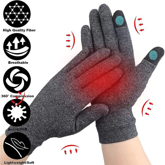 1 Pair Full Finger Arthritis Compression Gloves For Women Men Relieve Pain Rheumatoid