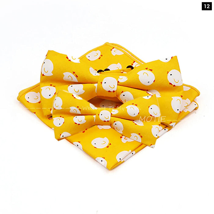 Colourful Cotton Bowtie Set For Parties And Gifts