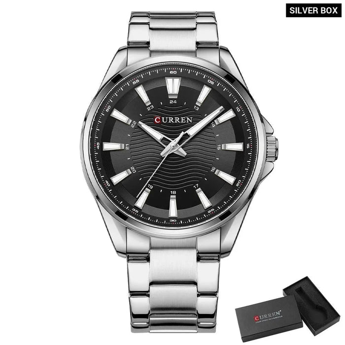 Classic Stainless Steel Quartz Wristwatches Fashion Brand Men's Watches With Luminous Hands