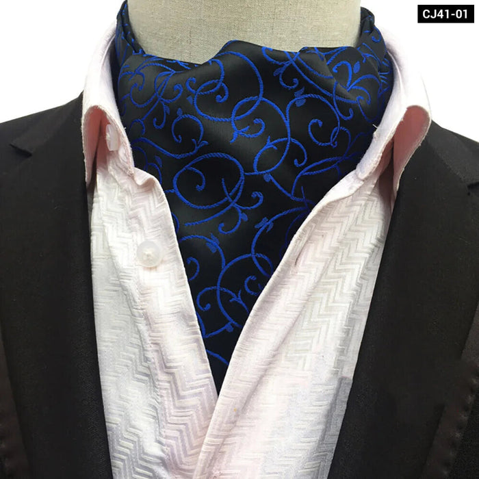 British Gentleman Tie Set Jacquard Paisley Cashew Cravat Ascot Scrunch For Weddings