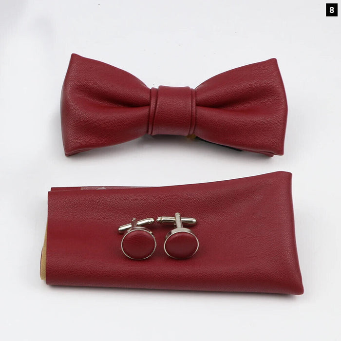 Tie Pocket Square Cufflink And Bowtie Set For Men For Business Weddings And Gifts