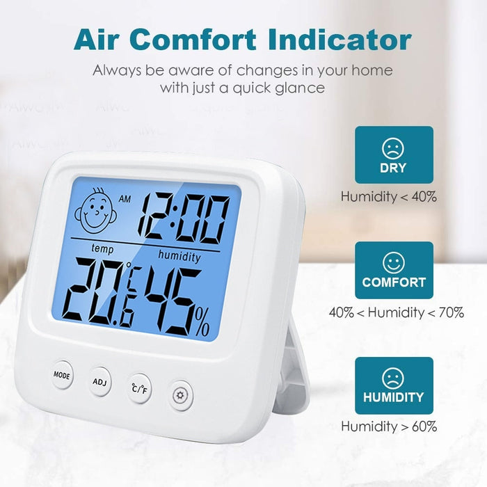 1pc LCD Digital Temperature Baby Room Humidity Meter Backlight Home Indoor Electronic Hygrometer Thermometer Weather Station