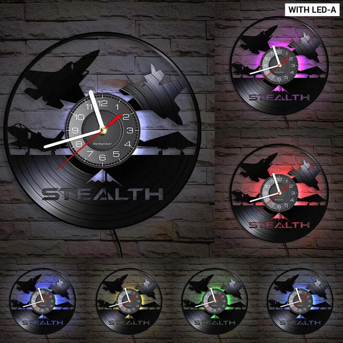 Stealth B2 Bomber Vinyl Record Clock