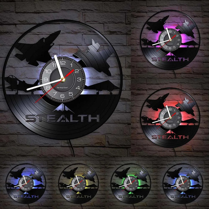 Stealth B2 Bomber Vinyl Record Clock