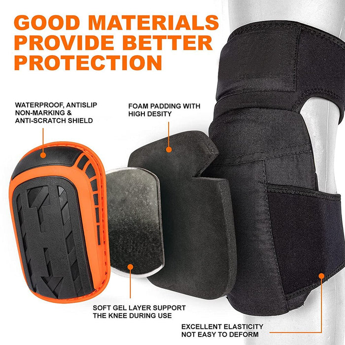 1 Pair Comfortable Stretchable Anti Slip Gel Knee Pads For Work Construction Cleaning Flooring