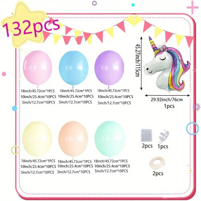 132Pcs Cute Balloon Garland Arch Set Wedding Birthday Party Anniversary Graduation Decoration Holiday Decoration