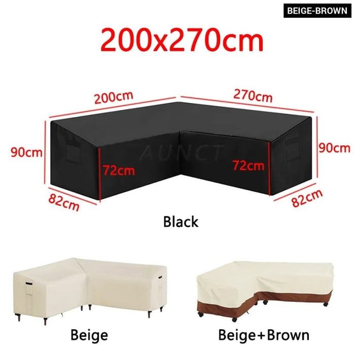 L Shape Corner Outdoor Sofa Cover Waterproof Rattan Corner Furniture Cover V Shape Protective Dust Covers