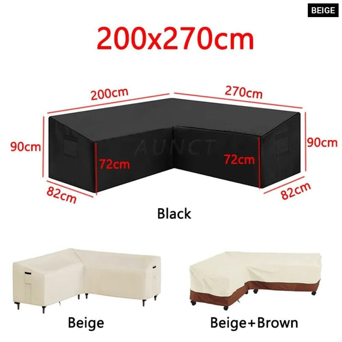 L Shape Corner Outdoor Sofa Cover Waterproof Rattan Corner Furniture Cover V Shape Protective Dust Covers