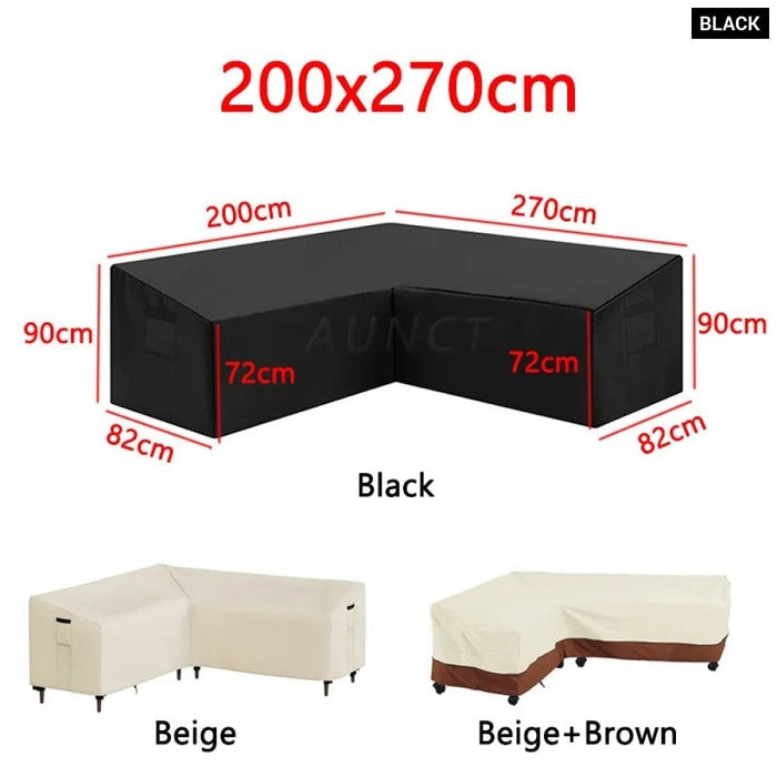 L Shape Corner Outdoor Sofa Cover Waterproof Rattan Corner Furniture Cover V Shape Protective Dust Covers