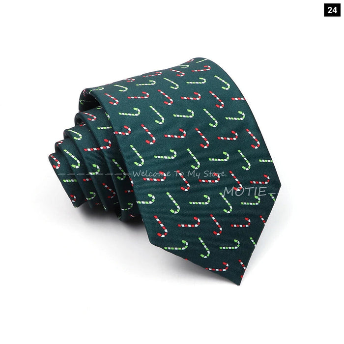 Christmas Necktie Santa Claus Green Tree Tie For Parties And Gifts