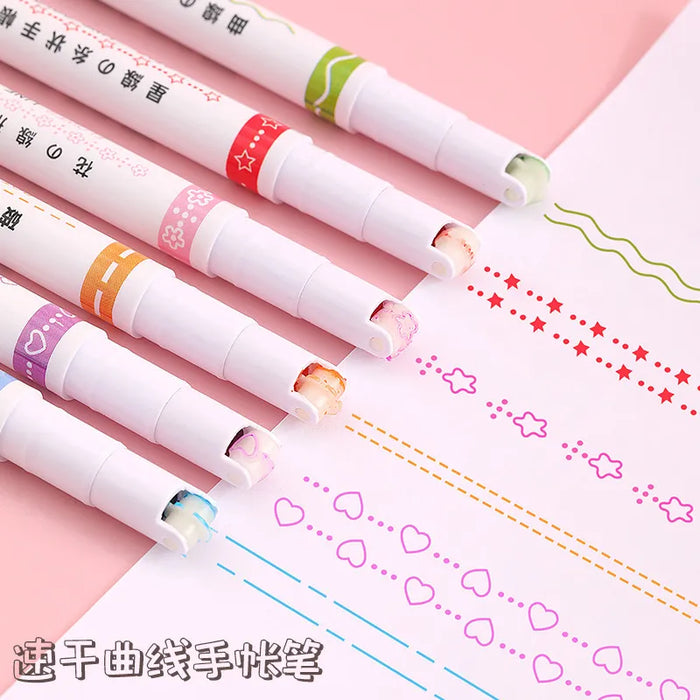 Kawaii Flower Highlighter Pens 6 Pieces Set For Writing