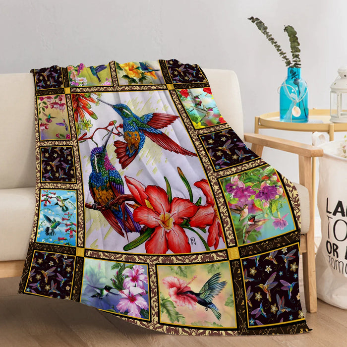 Floral Birds Throw Blanket For Couch Or Bed