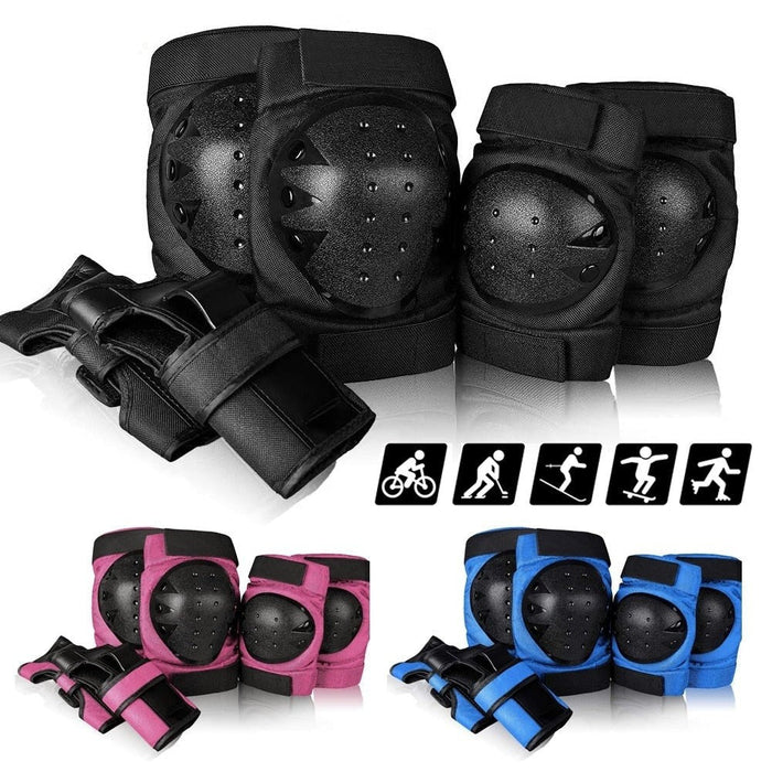 6Pcs/Set Knee Elbow Pads Wrist Guards Protective Gear Set for Roller Skating Cycling Sports