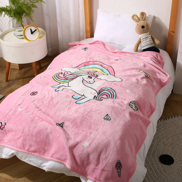 Soft Unicorn Sherpa Blanket For Couch Sofa Or Bed