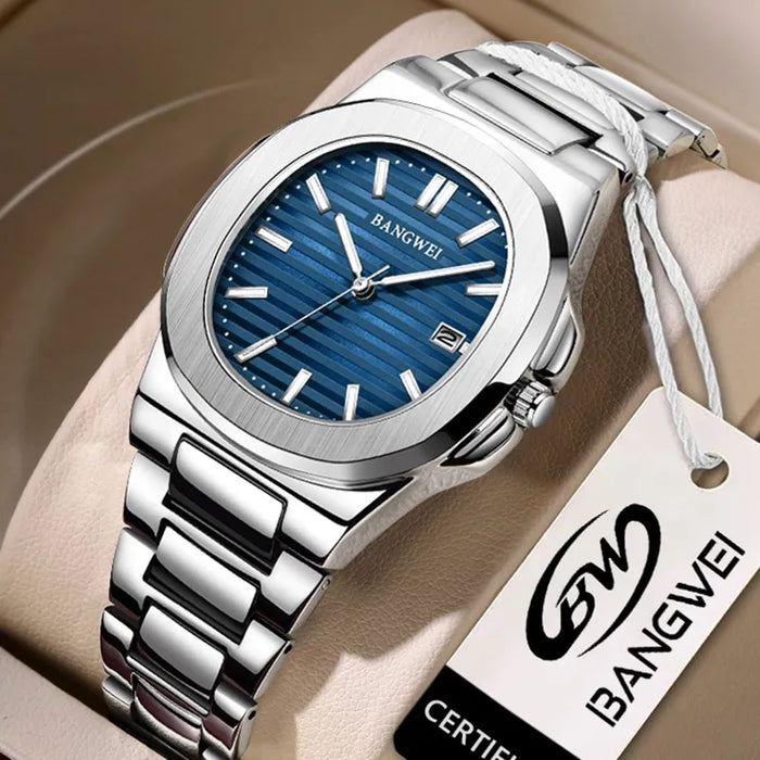 Luxury Men Quartz Wristwatches 30M Waterproof Automatic Date Watch Stainless Steel Sports Chronograph Watch for Men