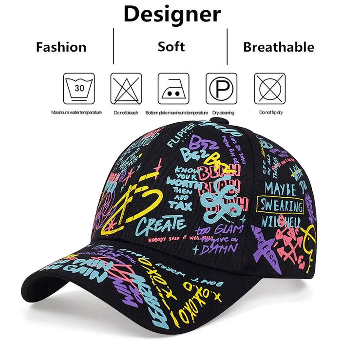 Spring / Autumn Graffiti Print Snapback Cap / Hat