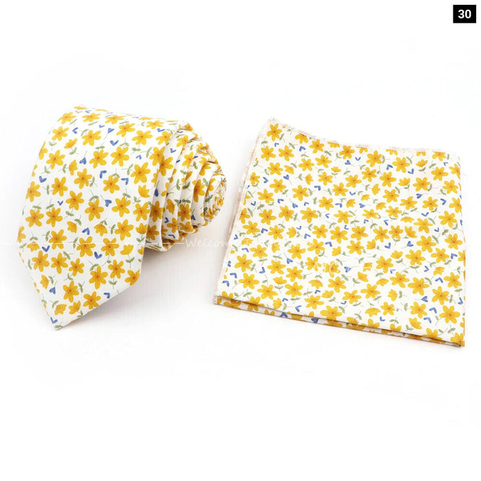 Floral Cotton Tie Set For Parties And Daily Wear