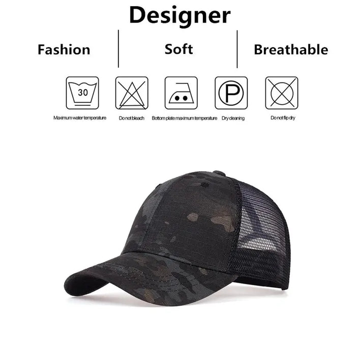 Adjustable Plaid Baseball Cap / Hat For Outdoor Sun Protection