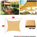 420d Waterproof Shade Sail Square Rectangle Sunshade Garden