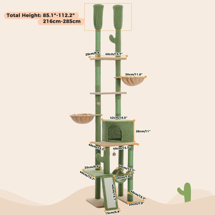 Adjustable Cactus Cat Tower Hammocks Condos