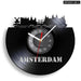 Amsterdam Skyline Vinyl Record Wall Clock