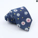 Classic Denim Floral Tie 7cm Skinny Cotton Feather Dot Mens