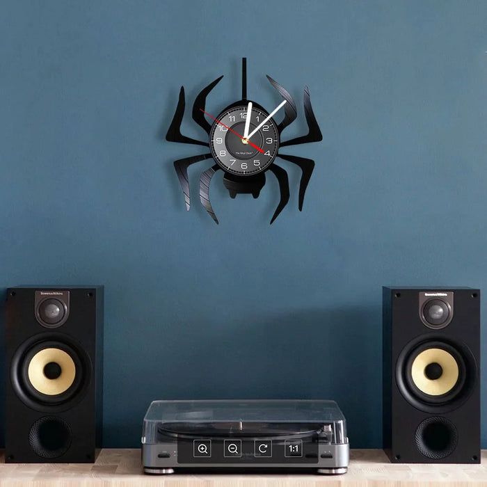 Spooky Black Widow Spider Wall Clock