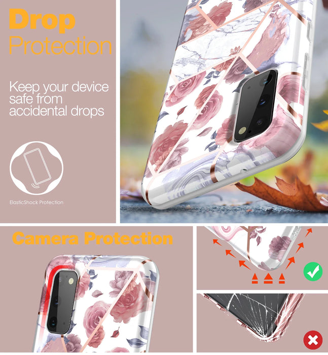 Shockproof Marble Case For Samsung Galaxy S20 5G With Built In Screen Protector