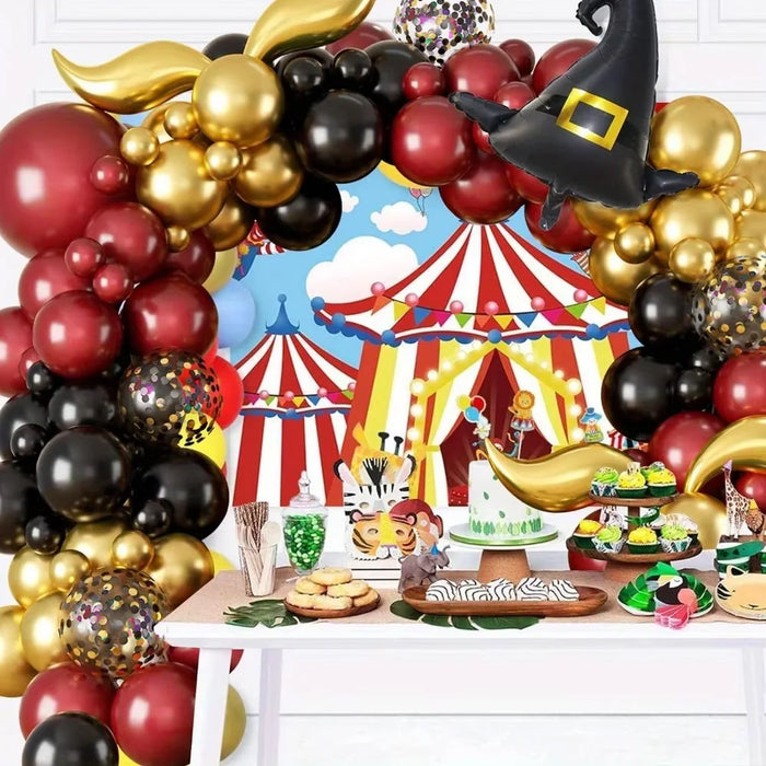 118Pcs Magic School Balloon Flower Ring Arch Set Magic School Theme Aluminum Film Balloon Birthday Decoration Magic Theme