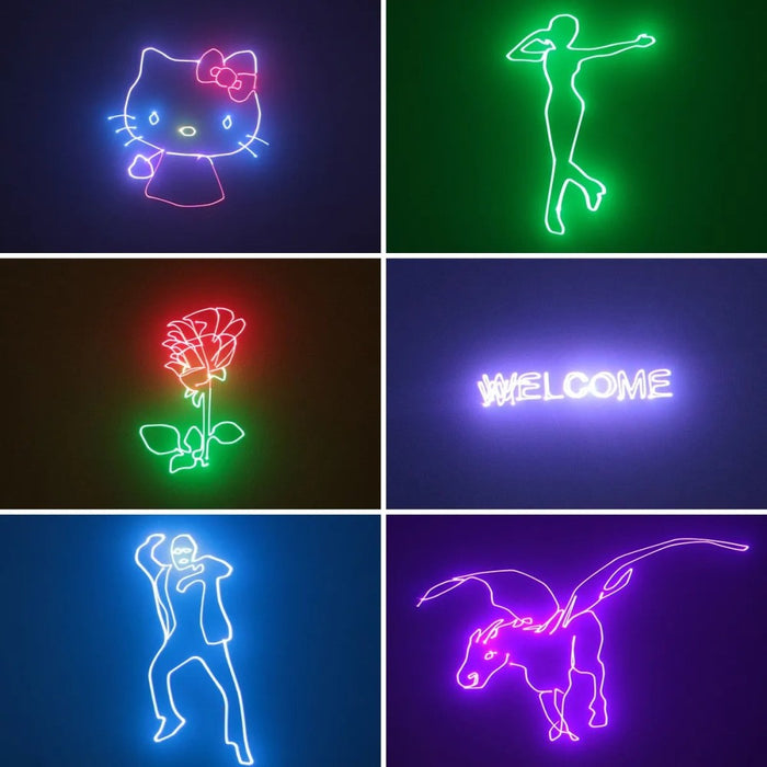 300mW RGB DJ Disco Animation Beam Scanner DMX Stage Laser Light Projector Bar Club Party Dance Wedding Birthday Xmas Lamp
