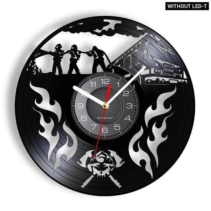 Firefighter Wall Clock With Maltese Cross Design