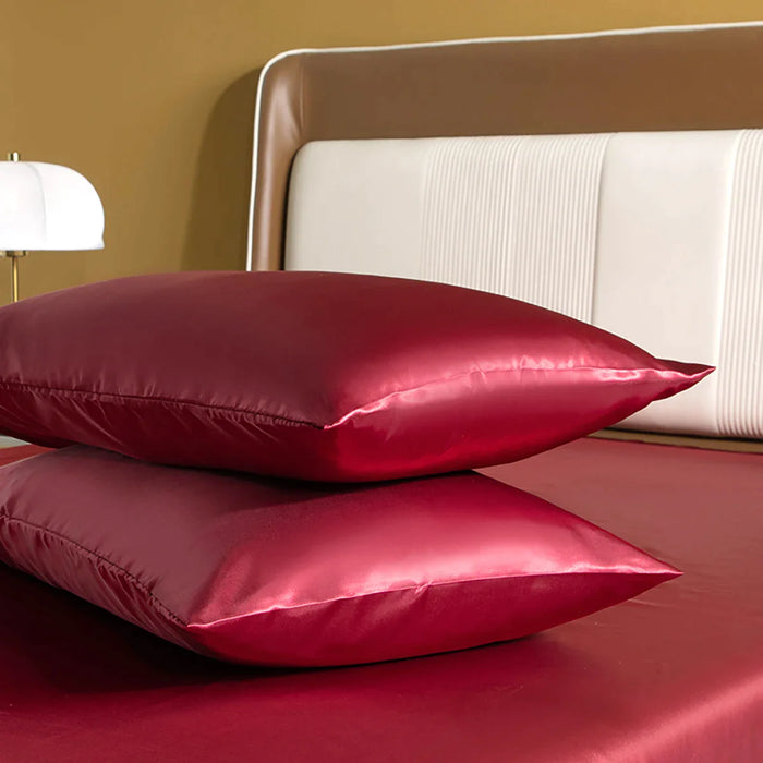 Luxury Rayon Satin Fitted Sheet Set With Elastic Band