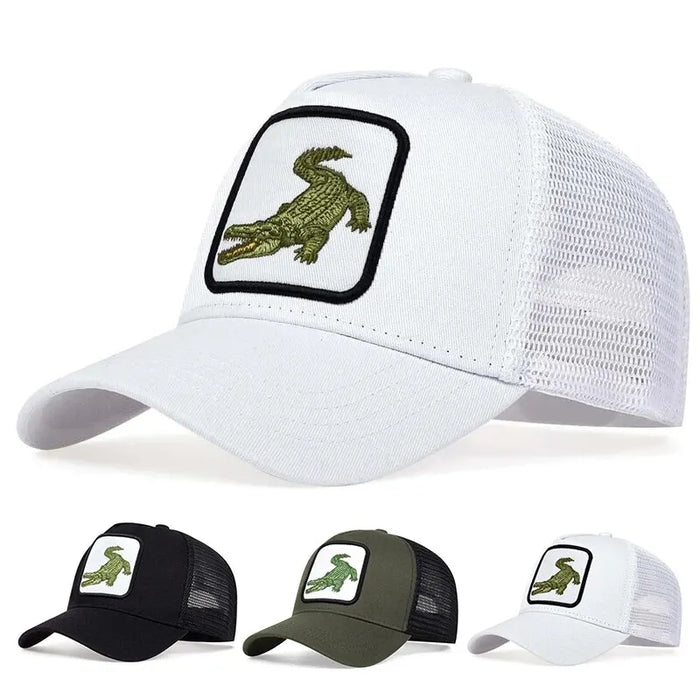 Adjustable Crocodile Embroidered Baseball Cap / Hat For Outdoor Sun Protection