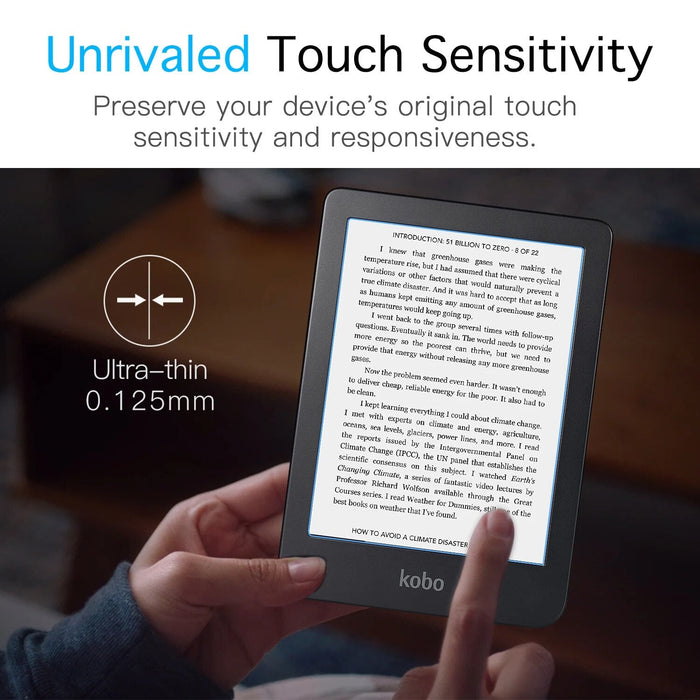 2-Pack Anti-Glare Premium Full-Coverage Screen Protector for Kobo Clara 2E