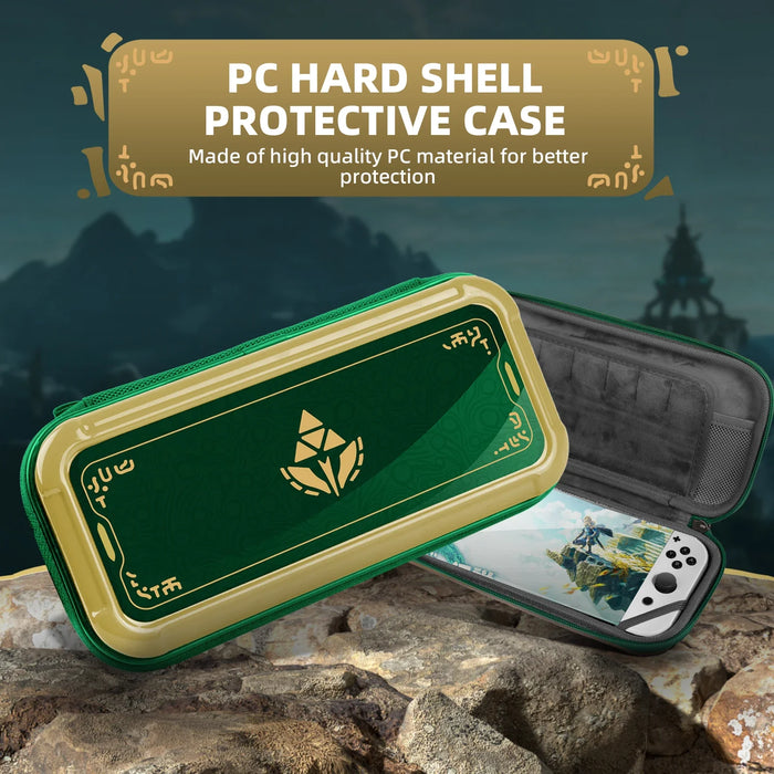 Golden-Green Pc Hard Carry Case Storage Bag Update Protection Pc Bag Compatible Nintendo Switch Oled