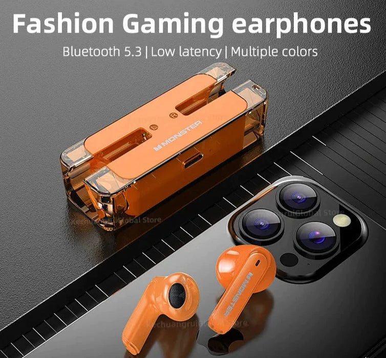 Wireless Bluetooth 5.3 Low Latency Noise Reduction Xkt08 Gaming Earphones With Earbuds & Mic