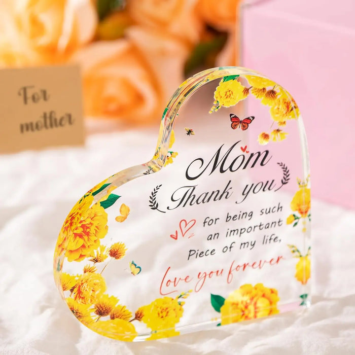 Acrylic Heart Sign For Mom's Birthday Or Mother's Day