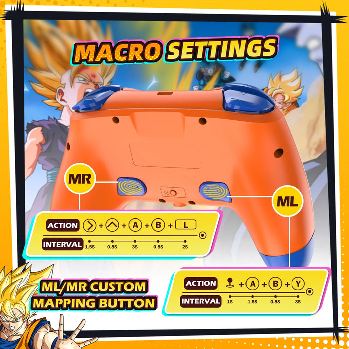 Gen4 Orange Macro Pro Controller Wake Up Headset Jack Support Nfc Macro Settings Compatible Nintendo Switch Steam