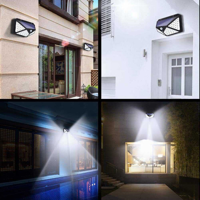 Led Solar Wall Lamp Four Side Light Solar Induction Lamp Human Courtyard Wall Lamp Waterproof Stair Outdoor Lamp