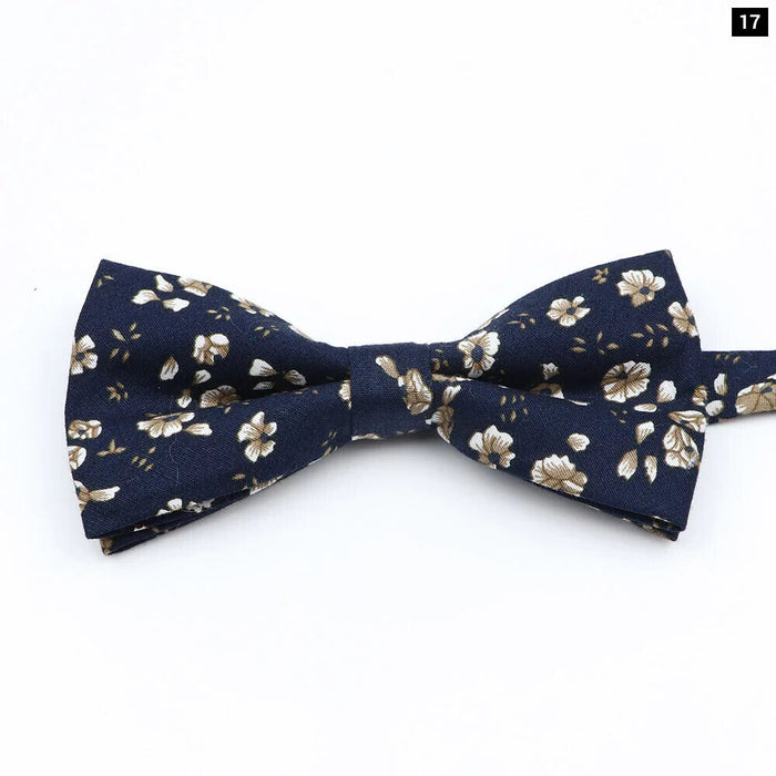 Colourful Floral Bow Ties Fashion Cotton Print For Mens Wedding And Business Suits