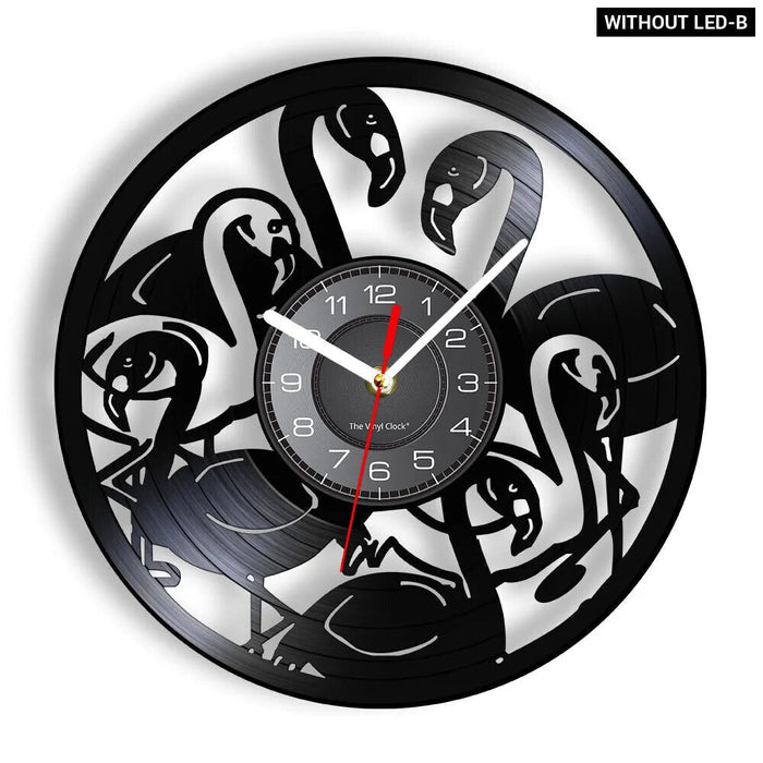 Wild Flamingo Circle Wall Clock