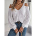 Off Shoulder Lantern Sleeve Sweater For Women